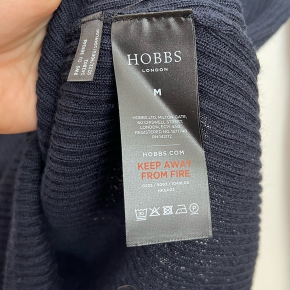 Hobbs London PEYTON MERINO WOOL SWEATER Medium Navy - Picture 5 of 7